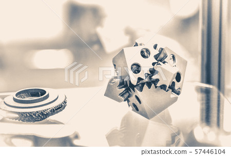 Object printed on metal 3d printer. Photo in old vintage style. 57446104