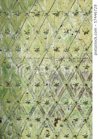Old medieval metal gate texture. Green grunge background 57446729