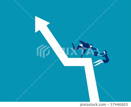 Business team climb positive graph. Concept Business team climb positive graph. Concept 57446803