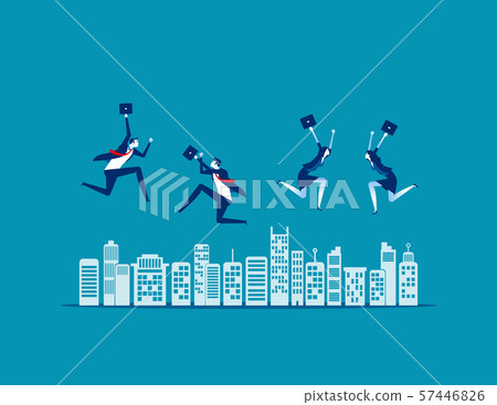 People jumping. Concept business vector, City, People jumping. Concept business vector, City, 57446826