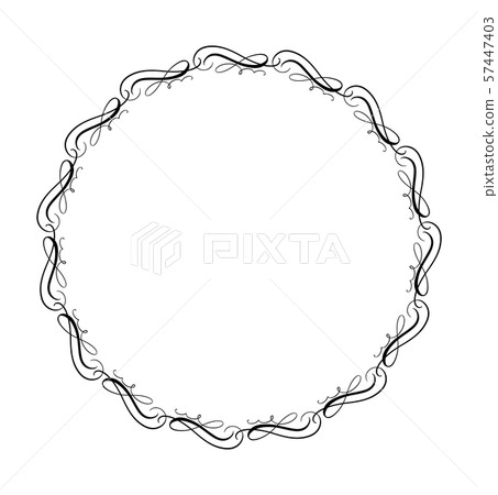 Calligraphic vector wedding frame wreath with place for text. Isolated flourish vintage element for Calligraphic vector wedding frame wreath with place for text. Isolated flourish vintage element for 57447403