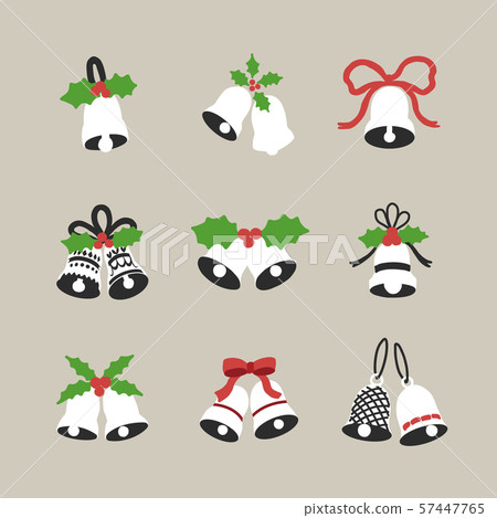 Download Cute Christmas Bell Illustration Set Stock Illustration 57447765 Pixta PSD Mockup Templates