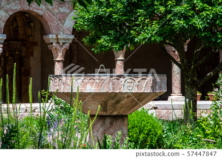 Cloister with areches and columns in NYC 57447847