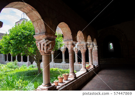 Cloister with areches and columns in NYC 57447869