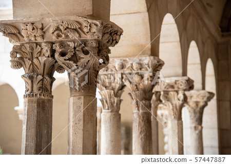 Cloister with areches and columns in NYC Cloister with areches and columns in NYC 57447887
