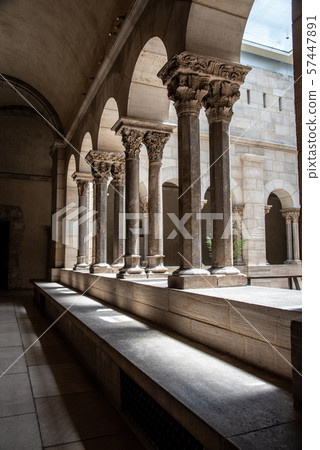 Cloister with areches and columns in NYC 57447891