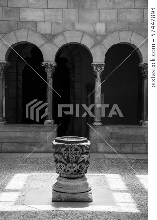 Cloister with areches and columns in NYC 57447893