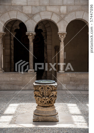 Cloister with areches and columns in NYC 57447896