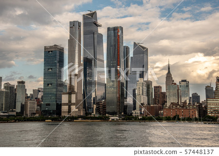Hudson Yards from a boat in the Hudson River Hudson Yards from a boat in the Hudson River 57448137