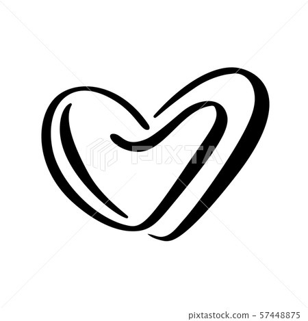Two vector black hearts sign. Icon on white... - Stock Illustration ...