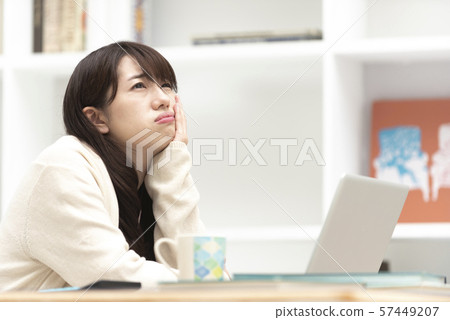 Home work, troubled, difficult expression, troubled lifestyle Home work, troubled, difficult expression, troubled lifestyle 57449207