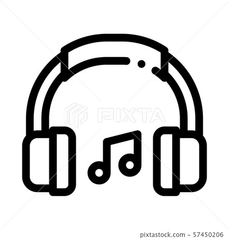 Music Headphones And Musical Notes Vector Icon 57450206