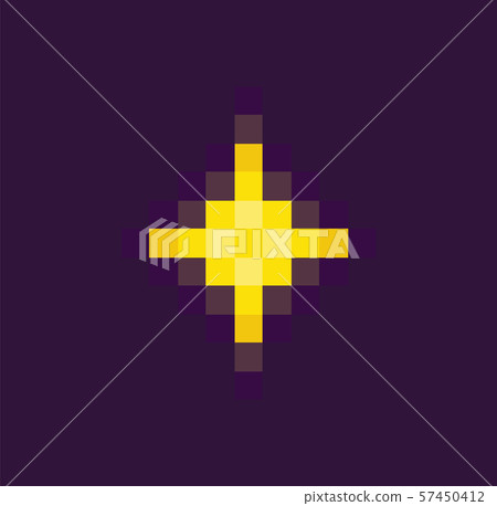Space Pixel game, Yellow Star or Burst Vector 57450412