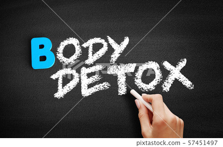 Body detox text on blackboard 57451497
