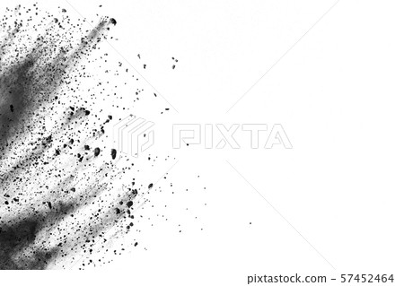 Black powder explosion. The particles of charcoal. Black powder explosion. The particles of charcoal. 57452464