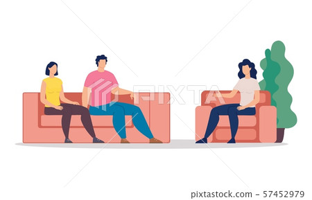 Family Psychological Therapy Flat Vector Concept 57452979