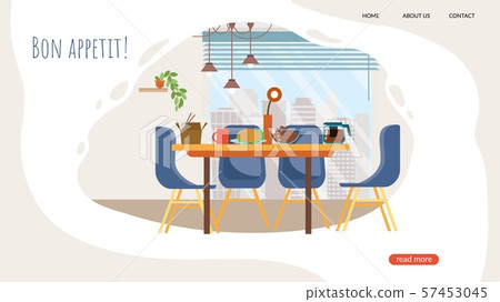 Advertising Banner Bon Appetit Lettering Cartoon. Advertising Banner Bon Appetit Lettering Cartoon. 57453045