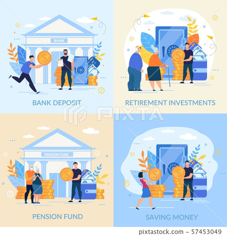 Set Informative Flyer Inscription Saving Money. 57453049