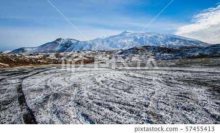 Icealnd snow mountain with volcanice landscape Icealnd snow mountain with volcanice landscape 57455413