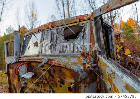 Abandoned truck left outside at Chernobyl Fire station 57455783