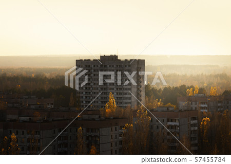 Large abandoned old apartment in the sunset 57455784