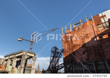 Abandoned construction site angle shot 57455785