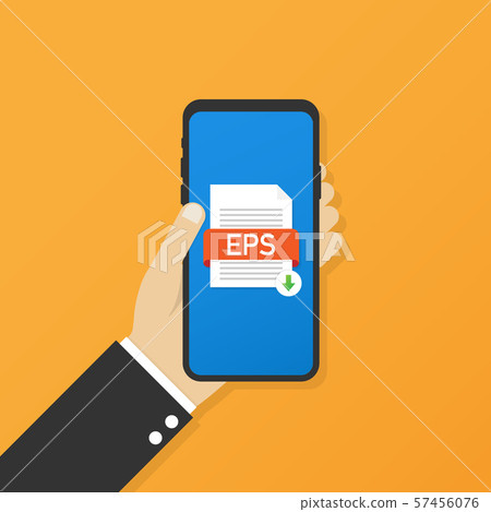 Download EPS button on smartphone screen. Download EPS button on smartphone screen. 57456076
