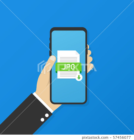 Download JPG button on smartphone screen. 57456077