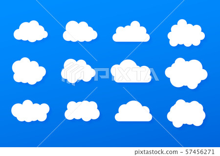 Set of blue sky, clouds. Cloud icon, cloud shape. - Stock Illustration ...