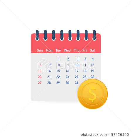 Financial calendar, annual payment day, monthly Financial calendar, annual payment day, monthly 57456340
