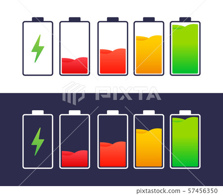 Discharged and fully charged battery smartphone. Discharged and fully charged battery smartphone. 57456350