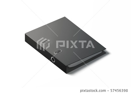 Blank black ring binder design mockup, 3d rendering. 57456398