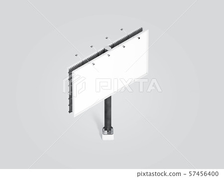 Blank white banner mock up on city billboard, isometric view 57456400