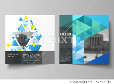 The minimal vector illustration of editable layout of two square format covers design templates for The minimal vector illustration of editable layout of two square format covers design templates for 57456916