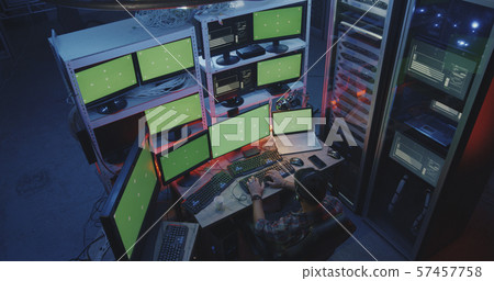 Hacker complaining into camera 57457758