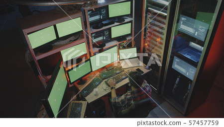 Hacker complaining into camera 57457759