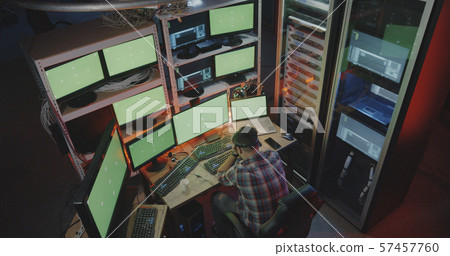 Hacker complaining into camera 57457760