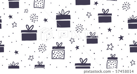 seamless pattern with black and white gift boxes - Stock Illustration ...