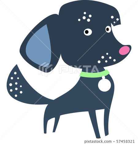 Vector Set of funny Mixed breed or mongrel dog 57458321