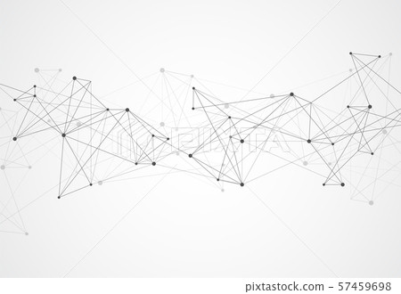 Abstract connecting dots and lines with geometric - Stock Illustration ...