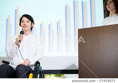 Wheelchair business office seminar scene Wheelchair business office seminar scene 57459873