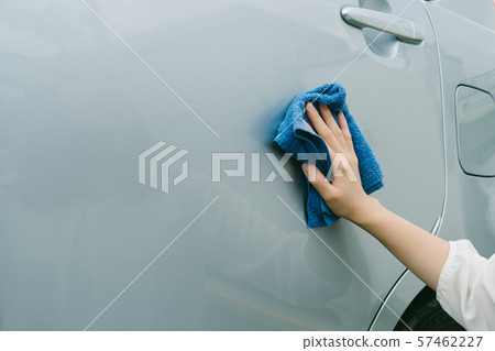 Car wash hand waterbrush woman petrol station Car wash hand waterbrush woman petrol station 57462227
