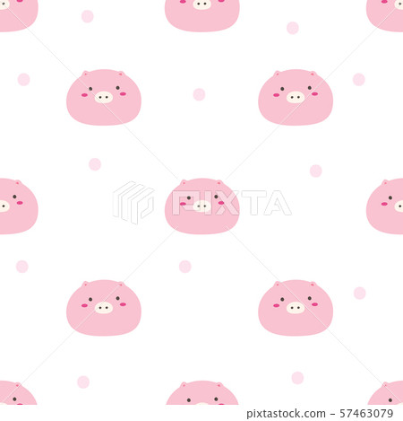 Cute pig seamless pattern background. Vector illustration. 57463079
