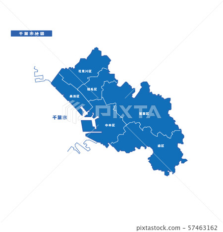 千葉市地圖簡單的藍色城市 57463162