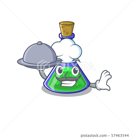 Chef with food magic potion cartoon shaped in character Chef with food magic potion cartoon shaped in character 57463544
