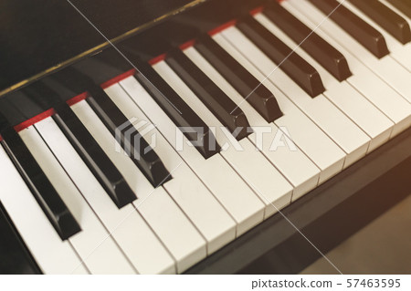 Close up of piano keyboard, Music concept 57463595