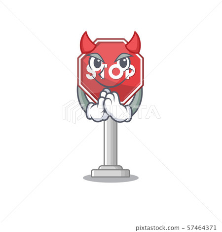 Devil sign stop with the mascot shape Devil sign stop with the mascot shape 57464371