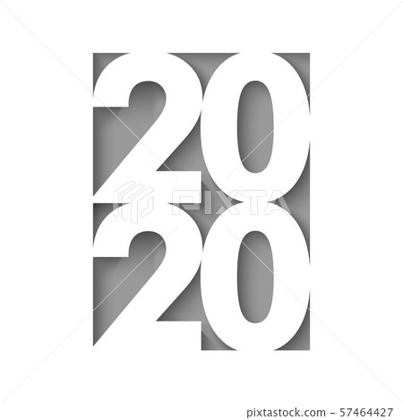 Happy new year 2020 cut paper background. Happy new year 2020 cut paper background. 57464427