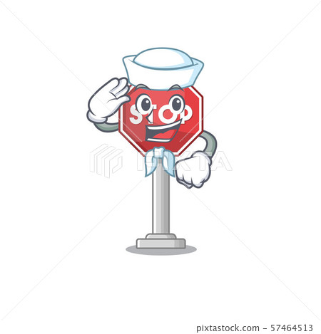 Sailor sign stop mascot shaped with character 57464513