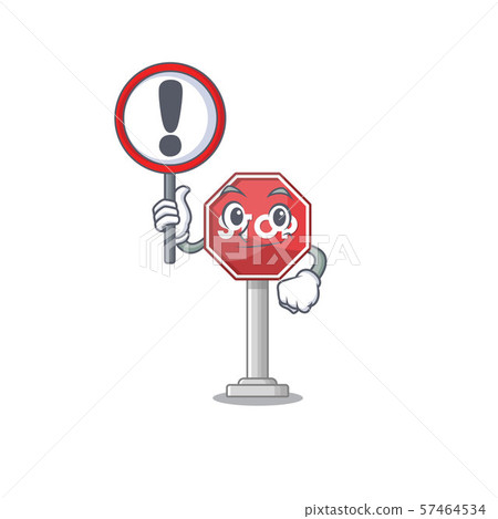 With sign sign stop mascot shaped with character - Stock Illustration ...